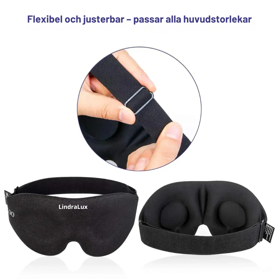 Lindra Lux - Sovmask för ögonen – 3D-formad ögonkupa – blockerar ljus – för kvinnor och män.