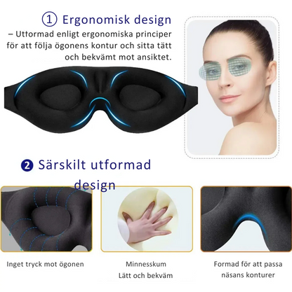 Lindra Lux - Sovmask för ögonen – 3D-formad ögonkupa – blockerar ljus – för kvinnor och män.